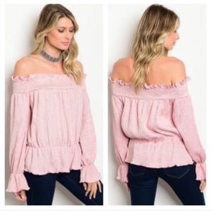 ✨PINK OFF THE SHOULDER-TOP-NEW